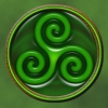 The triskelion symbol - this time as jade.