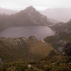 Lake Oberon in the rain. One of the loveliest nature photos ever taken was of this lake by the late Peter Dombrovskis. Sadly, he died not very far from here in 1996. I would urge you to search out some if his photos of The Arthur Range (and the rest of Tasmania) as they truly are superlative.